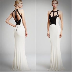 ABS Allen Schwartz Black and White Contrast Gown